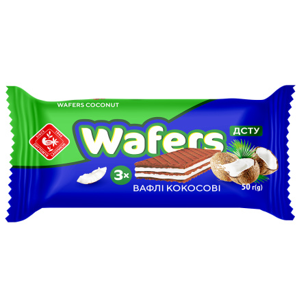ВАФЛИ "WAFERS" КОКОС 50 г ВАФЛИ "WAFERS" КОКОС 50 г
